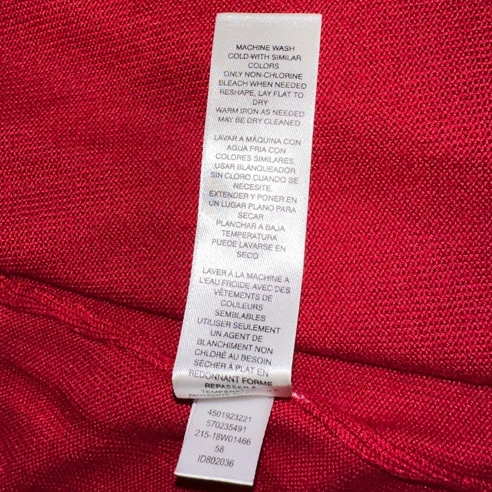 White House Black Market Women’s Cardigan Size M Red Long Sleeve Gold